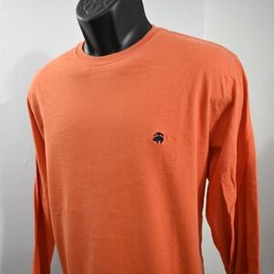 Brooks Brothers T Shirt Orange Long Sleeve Crew Neck Mens Size Large